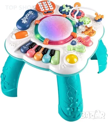 Образователна играчка 11 в 1 за ранно обучение, със светлина и звук 30×30×29 см, синя, снимка 3 - Образователни игри - 49551973