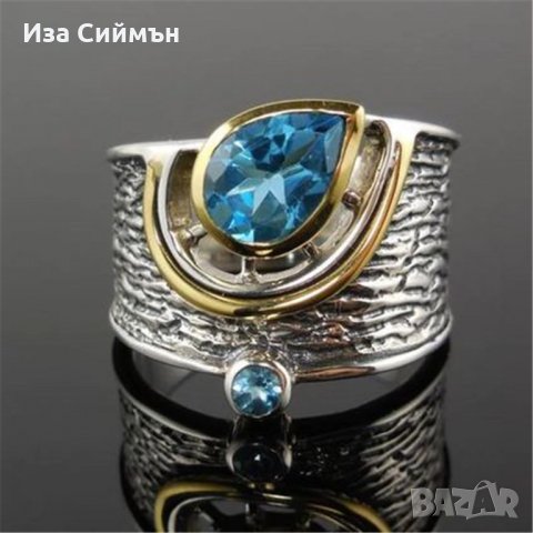 Сребърни пръстени с топаз, сапфир, цирконий, рубин, аквамарин, опал, снимка 2 - Пръстени - 32502601