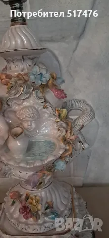 Порцеланова настолна лампа Capodimonte , снимка 3 - Антикварни и старинни предмети - 48945377