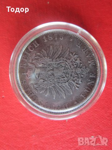 Талер 5 марки 1875 Германия сребърна монета , снимка 2 - Нумизматика и бонистика - 35018720