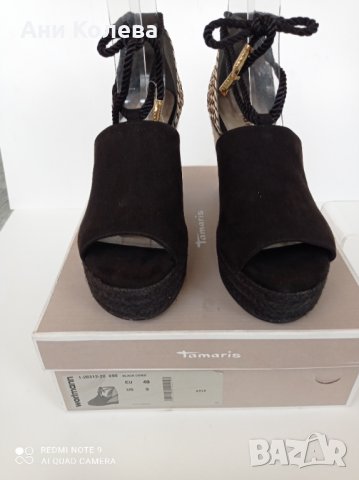 Нови немски  на платформа Tamaris, 40  черни, снимка 4 - Сандали - 33031718
