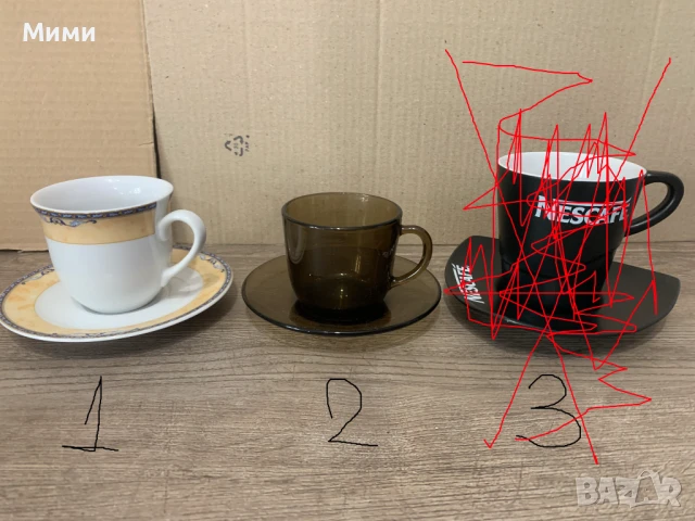 Порцеланов комплект чаши с чинийки за кафе/чай и други чаши.