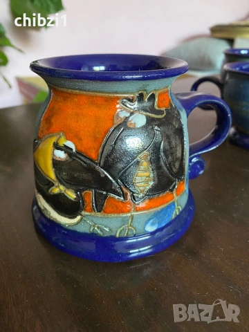 Уникален арт керамичен сервиз за чай Данко, ръчна изработка!, снимка 2 - Сервизи - 53117019