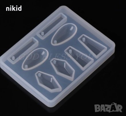 Малки издължени висулки камъни капка с дупка силиконов молд форма калъп смола бижу обеци