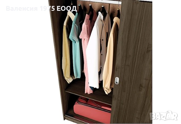 Гардероб с плъзгащи врати Сити 1009 комбинация бяло/ арвен, сонома или орех, снимка 14 - Гардероби - 46495311