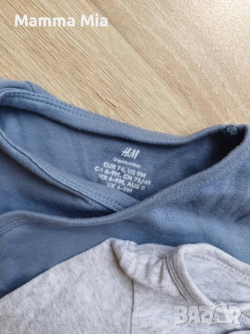 Лот орг памук 0-9м HM бодита,ританки,пижамки, снимка 7 - Бодита за бебе - 51057014