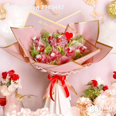 Букет с бонбони Линдор за Свети Валентин , снимка 3 - Подаръци за жени - 53398582