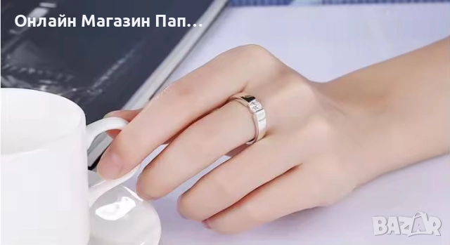 Унисекс пръстен URMYLADY 925 сребро с кристал, снимка 2 - Пръстени - 52378439