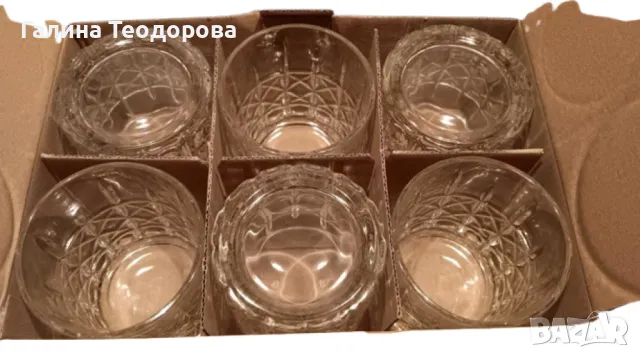 Луксозен комплект кристални чаши за уиски, снимка 2 - Чаши - 48973431