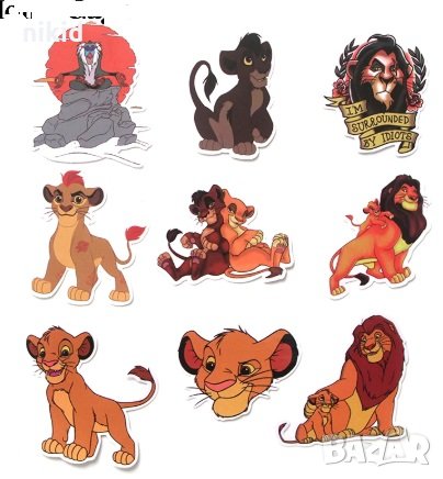 40 бр Цар Лъв самозалепващи лепенки стикери за украса декор картонена торта и др декор, снимка 2 - Други - 26216418