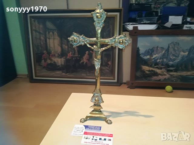 КРЪСТ-МЕД/МЕСИНГ-МАСИВЕН С ХРИСТОС-38Х20Х10СМ, снимка 9 - Колекции - 29066844
