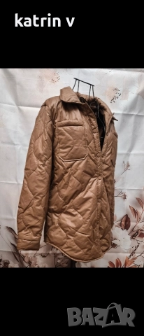 Капитонирано яке тип "риза" в цвят шоколад/бронз