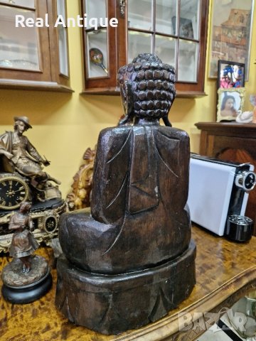Великолепна голяма антикварна дървена фигура статуетка , снимка 5 - Антикварни и старинни предмети - 43070618