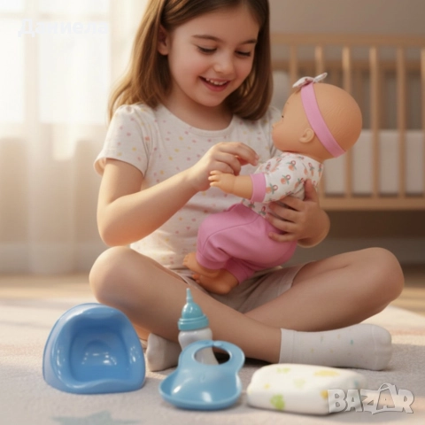 Пишкаща кукла с музикални ефекти и аксесоари – Перфектният Коледен подарък за малката принцеса, снимка 3 - Кукли - 52849134