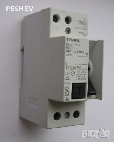 Дефектнотокова защита - SIEMENS 2P, 25A, 30mA, снимка 2 - Друга електроника - 40247060