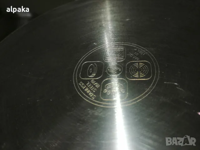 Италианска 5-литрова тенджера алпака, двойно дъно, снимка 5 - Съдове за готвене - 50315247