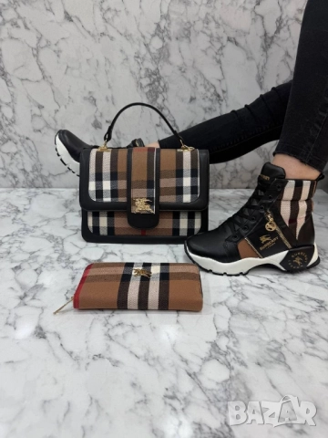 дамски комплект маратонки, чанта и портмоне Burberry , снимка 7 - Маратонки - 52093151
