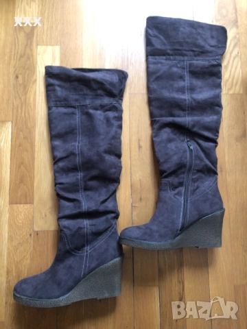 Дамски велурени чизми, снимка 2 - Дамски ботуши - 52965696
