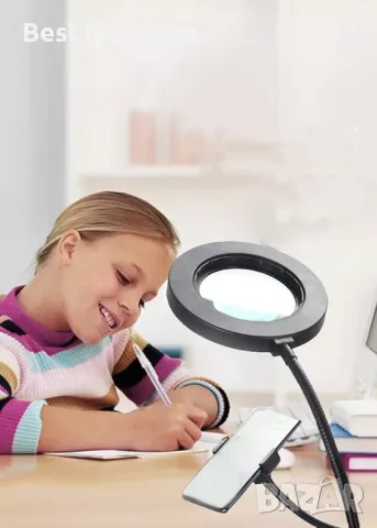 Настолна лампа с лупа с  72 LED светлини Meichoon, снимка 4 - Настолни лампи - 50034207