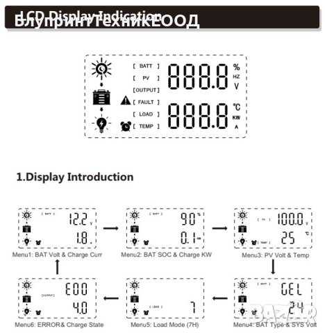 РАЗПРОДАЖБА! Соларен MPPT контролер 60А 12/24/36/48V EASUN, снимка 7 - Друга електроника - 44036100