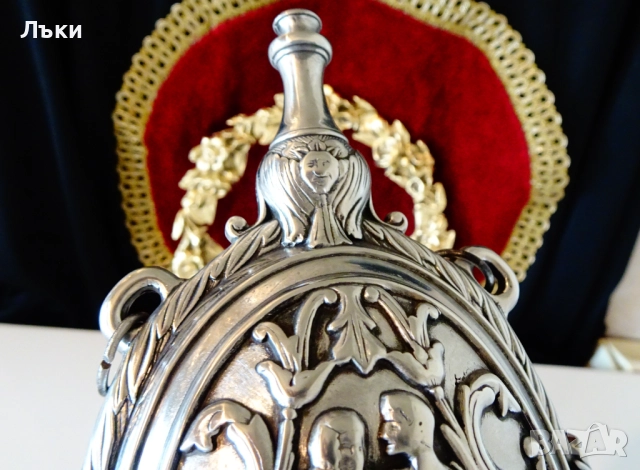 Калаена барутница Адам и Ева,калаена сватба. , снимка 4 - Антикварни и старинни предмети - 52777010