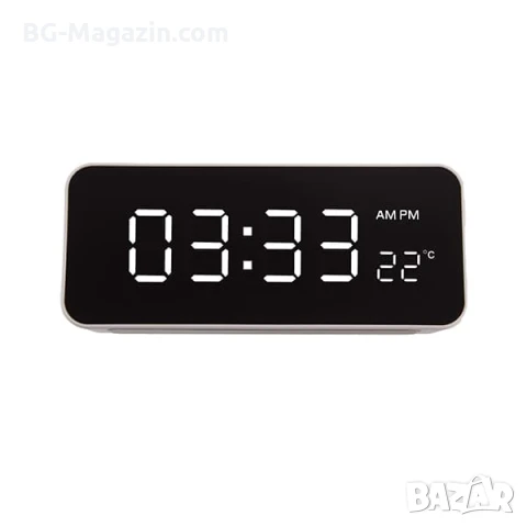 Модерен LED дигитален настолен часовник с термометър за стая спалня офис електронен светещ USB, снимка 3 - Други - 51038379