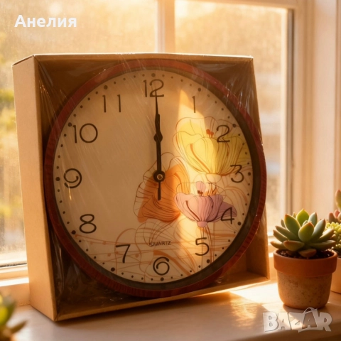 Стенен часовник с диаметър 25 см -стилен подарък да дом, снимка 4 - Стенни часовници - 52657807