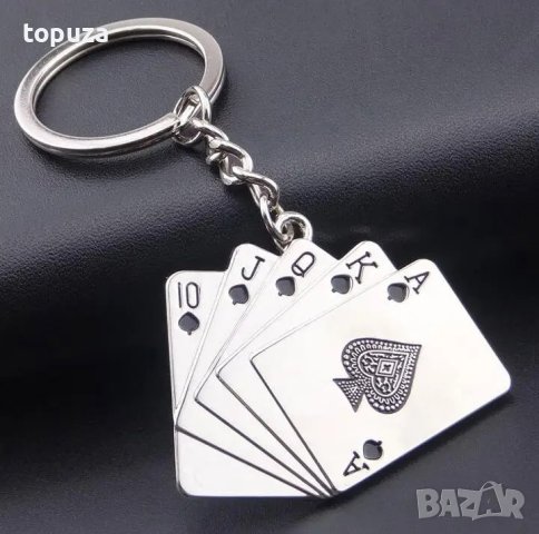 ключодържател покер карти хромиран, снимка 1 - Други - 43656410