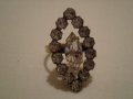 стар дамски пръстен месинг със позлата и циркони, снимка 1 - Антикварни и старинни предмети - 35218309