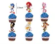 12 бр Соник Sonic къси остри картонени топери за торта мъфини кексчета парти рожден, снимка 1
