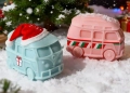 3D сет Коледни Автобус и елха силиконов молд форма фондан шоколад гипс свещ смола декор, снимка 9