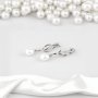 Луксозни сребърнии обеци с родиево покритие и закопчаване на винт и с перла, снимка 1 - Обеци - 43172678