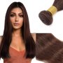 Нова кафява удължаваща естествена коса Треса удължения Прическа 40 см, снимка 1 - Аксесоари за коса - 43985081
