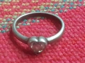 Сребърен пръстен с камък сърце, снимка 3