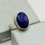 Сребърен пръстен с Лапис, снимка 2