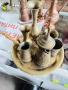 ЛОТ ОТ БРОНЗОВИ СЪДОВЕ С ПОДНОС. , снимка 1