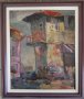 Росен Марковски Къща 1988г. пейзаж ранна маслена картина   