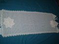 Винтидж Плетена На Една Кука Бяла Покривка -тишлаифер, снимка 3
