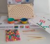 Rainbow wooden clip beads мултифункционална игра с мъфини, топчета и шаблони от дърво , снимка 6