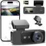 Нов Dash Cam 4K + 1080P двоен видеорегистратор WiFi камера за кола 64GB, снимка 1
