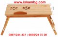 Бамбукова маса за лаптоп с охладител Bamboo Table, снимка 4