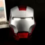 Marvel Маска Електронен шлем Iron Man светещи очи Железния човек Марвел сребърно с червено, снимка 2