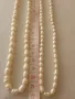 Бяла естествена сладководна перлена огърлица , снимка 2