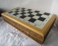 Голяма Луксозна дървена кутия за игра на шах с дърворезба, снимка 8