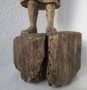 57 см. Момиче с петел Невероятна много стара дървена статуя , снимка 6