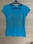 Светло синя тениска с бухал, снимка 2