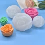 3D 3 размера рози Силиконов молд форм за свещи гипс сапун смола фондан за декорация на торта , снимка 6