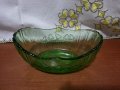 Ретро стъклена купа фруктиера зелено стъкло , снимка 4