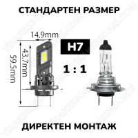 2024 Модел 200W LED Диодни крушки H7 12V 300% Светлина Директен Монтаж, снимка 2 - Аксесоари и консумативи - 44909210