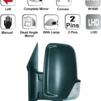 Огледало Convitex комплект ляво за Mercedes Spinter 906 2006 Ръчно регулиране с мигач, снимка 2 - Части - 43087623